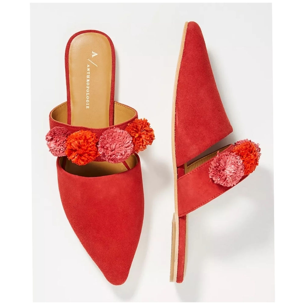 Anthropologie Pom-Strapped Slides